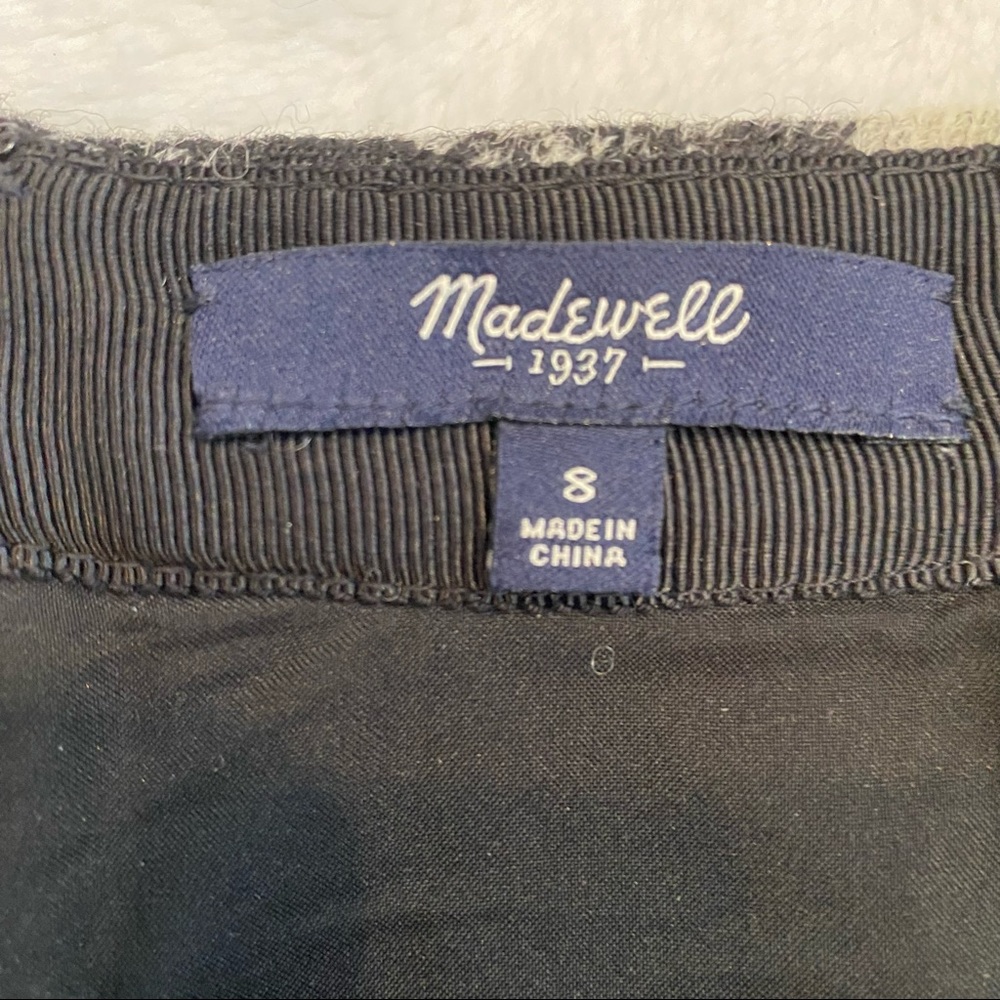 Madewell black and gray mini skirt size 8 wool blend - Picture 3 of 6